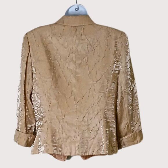 Vintage 80s Womens Long Skirt Blazer Suit Set Size 12 Rhinestone Crepe Wedding - Picture 3 of 9